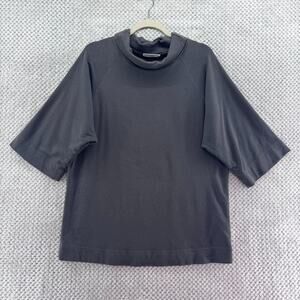 bryn WALKER Top Womens XXS Gray Oversized Cowl Neck Short Sleeve Lagenlook USA